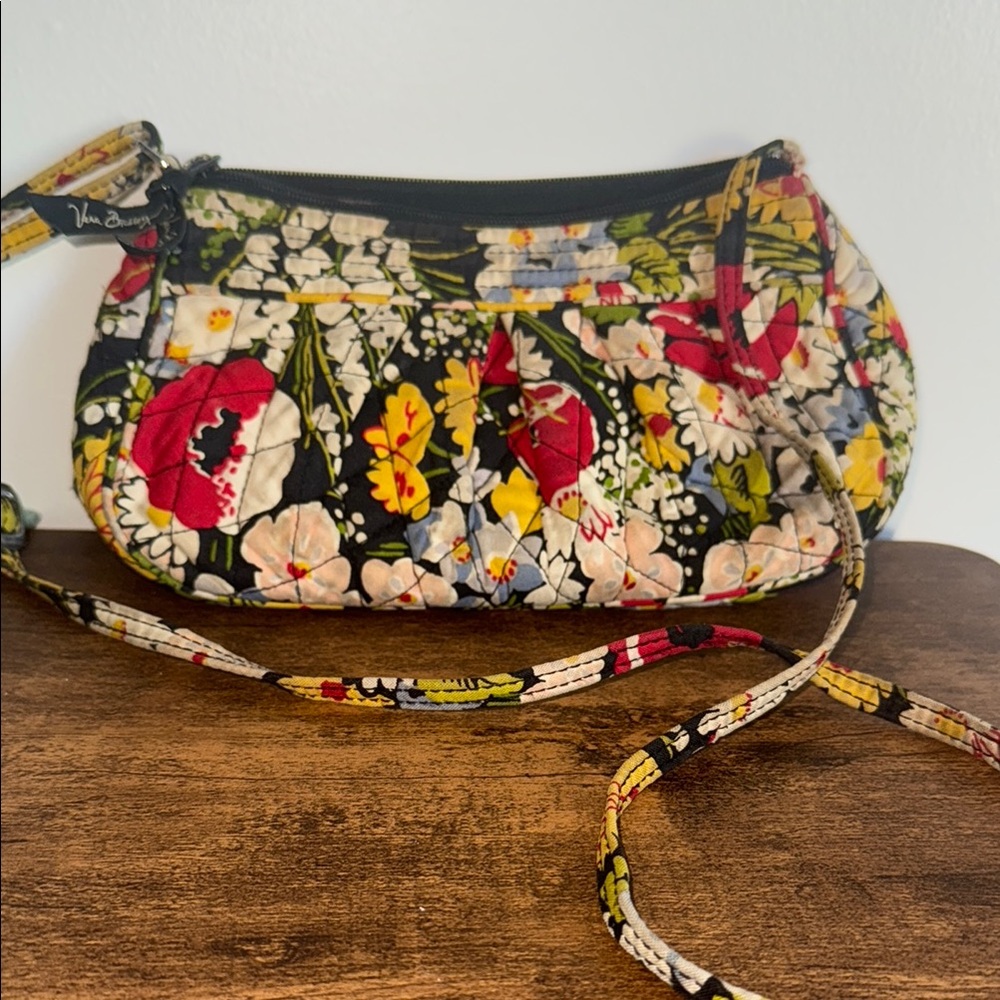 Vera Bradley Crossbody Bag Red and Green Floral Poppy Fields retired print.